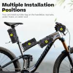 NEATABY Bike Handlebar Bag, 2.5L Black Waterproof Bicycle Frame Front Bag, Multiple Bike Storage Roll Bag Bicycle Accessories with Shoulder Strap for Mountain Road Bikes