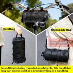 NEATABY Bike Handlebar Bag, 2.5L Black Waterproof Bicycle Frame Front Bag, Multiple Bike Storage Roll Bag Bicycle Accessories with Shoulder Strap for Mountain Road Bikes