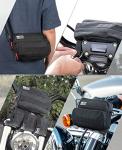 KEMIMOTO Motorcycle Bag, Handlebar Tool Bag Storage Accessory Saddlebag Universal for Front Fork Handle Bar Sissy Bar Compatible with Cruiser Softail Dyna Sportsters