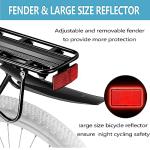 YONTUO Rear Bike Rack,115 LB Capacity Solid Bearings Bike Cargo Rack w/Fender & Large Size Reflective,Quick Release Mountain Road Bicycle Rear Racks,Universal Bike Luggage Touring Carrier Rack