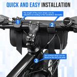 WOTOW Bike Handlebar Bag Waterproof - Bicycle Handlebar Roll Bag with Large Reflective Area, Bike Front Pouch with Waterproof Zipper Shoulder Strap Removable Straps for Cycling (Cylinder, 2.4L)