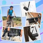 WOTOW Bike Handlebar Bag Waterproof - Bicycle Handlebar Roll Bag with Large Reflective Area, Bike Front Pouch with Waterproof Zipper Shoulder Strap Removable Straps for Cycling (Cylinder, 2.4L)