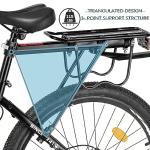 YONTUO Rear Bike Rack,115 LB Capacity Solid Bearings Bike Cargo Rack w/Fender & Large Size Reflective,Quick Release Mountain Road Bicycle Rear Racks,Universal Bike Luggage Touring Carrier Rack