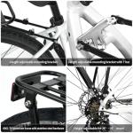 Bike Rear Rack Aluminum: Fits Most 26-29" No Disc Brake & Some Disc Brake Bikes (See The Image Gallery to Check Compatibility), 60lbs Capacity Bike Cargo Rack, Assembly