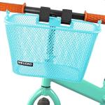Mkuero Kids Bike Basket, Front Bicycle Basket for Boy and Girl, Metal Children's Bicycle Basket, Cute Kids Bike Decorative Accessories, Blue