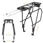 CXWXC Rear Bike Rack with Basket - Bike Cargo Rack for Disc Brake/Non-Disc Brake Mount - Bicycle Pannier Rack, Touring Carrier Rack fit 26”-29” and 700c (Bike Rack)