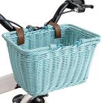 GRANNY SAYS Kids Bike Basket, Bicycle Bike Baskets for Kids, Small Wicker Basket for Bike, 9¾" x 7" x 6", Cyan