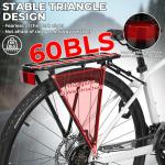 Bike Rear Rack Aluminum: Fits Most 26-29" No Disc Brake & Some Disc Brake Bikes (See The Image Gallery to Check Compatibility), 60lbs Capacity Bike Cargo Rack, Assembly