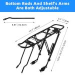 Generies Biking Universal Adjustable Bike High Capacity Cargo Rack Cycling Equipment Stand Footstock Bicycle Luggage Carrier Racks