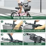 SAMORE Kids Bike Basket with Handle Black Bike Baskets for Children Cute Small Front Bicycle Handlebar Basket for Girls & Boys