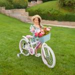 GRANNY SAYS Kids Bike Basket, Bicycle Bike Baskets for Kids, Small Wicker Basket for Bike, 9¾" x 7" x 6", Cyan