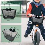 SAMORE Kids Bike Basket with Handle Black Bike Baskets for Children Cute Small Front Bicycle Handlebar Basket for Girls & Boys