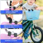 Mkuero Kids Bike Basket, Front Bicycle Basket for Boy and Girl, Metal Children's Bicycle Basket, Cute Kids Bike Decorative Accessories, Blue