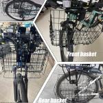 Folding Bike Front Basket, Bicycle Wire Basket with Handles, Easy Installation on Front Handlebar Accessories for Frame Cargo Rack.