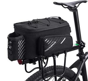 ROCKBROS Bike Rack Bag Bicycle Bag Trunk Rear Rack Bag Bike Panniers Bike Accessories Basket Storage Luggage Saddle Shoulder Bag 13L for E bike, Bicycle With Rain Cover Biking Accessories Gear