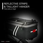 JXFUKAL Rear Bike Rack Bag with Rain Cover, 7L/9L/10L/12L Waterproof Bicycle Ebike Saddle Bag Cycling Pannier Trunk Carrier with Reflector & Adjustable Cord for Commuter Travel Outdoor