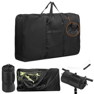 Bike Travel Bag,Upgraded 900D Mountain Bike Travel Bag with 3 Fixed Buckles,Strong Webbing and Seperate Compartments Inside,Large MTB Case for 26-29 inch Mountain Bicycle,55.11×10.82×31.29 inch