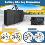 Folding Bike Travel Bag,Heavy Duty 840D Transport Bicycle Storage Carry Bag with Strong Webbing for 26-29 in Mountain 700C Road Bike MTB,Portable Folding Cycling Bags Waterproof for Airplane Shipping