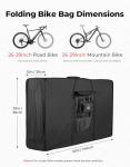 KEMIMOTO Bike Travel Bag, Heavy-Duty 900D Water-Resistant with Fixed Buckles & Interior Compartments, Airplane Bicycle Storage Box Cases Fits 26-29 Inch Mountain, Road E-Bikes (55.9" x 12.6" x 33")