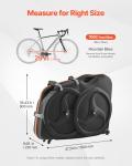 VEVOR Bike Travel Case, Bicycle Travel Bag with EVA Hard Shell, Quick-Release Buckle, Dual Zipper, TSA Lock and Wheels, Black Bicycle Case for Airplane, Easy Transportation Bag for 700C Road Bike