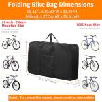 Bike Travel Bag,Upgraded 900D Mountain Bike Travel Bag with 3 Fixed Buckles,Strong Webbing and Seperate Compartments Inside,Large MTB Case for 26-29 inch Mountain Bicycle,55.11×10.82×31.29 inch
