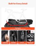 VEVOR Bike Travel Bag, Road Bike Bag Road Bicycle Storage Carry with TSA Lock & Dual Zipper, Black Bicycle Case Wheelbase 37-42 in for Air Travel, Outdoor Use, Airplane, Car, Train, Subway Transport