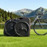 VEVOR Bike Travel Case, Bicycle Travel Bag with EVA Hard Shell, Quick-Release Buckle, Dual Zipper, TSA Lock and Wheels, Black Bicycle Case for Airplane, Easy Transportation Bag for 700C Road Bike