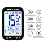 Bikevee Bike Speedometer GPS Wireless Cycling Computer – Auto Start/Stop, Auto Backlight, Waterproof Bicycle Odometer MPH KM/H, 2.4" LCD Display – Black