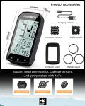 ROCKBROS Bike Computer Wireless Cycling Computers ANT+ Bluetooth Bicycle Computer Mini Speedometer Odometer Waterproof 2.9inch LCD Screen GPS/BDS/Galileo Position System
