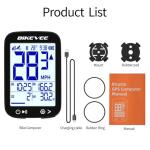 Bikevee Bike Speedometer GPS Wireless Cycling Computer – Auto Start/Stop, Auto Backlight, Waterproof Bicycle Odometer MPH KM/H, 2.4" LCD Display – Black