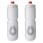 HydraPak | Polar Bottle - Breakaway Surge Lightweight Bike Water Bottle 2-Pack - High Flow, Cycling & Sports Squeeze Bottle (White, 880ml / 30oz)