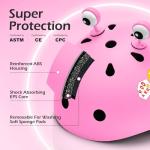 Odoland Kids Bike Helmet for Boys & Girls, Toddler Bicycle Helmet Adjustable Fits 48-54cm, Safety Multi-Sport Helmet Design for Children, Playful Pink Dino