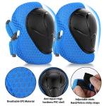 WayEee Kids Bike Helmet Set Skateboard Knee Pads, 7PCS Protective Gear Adjustable for Girls Boys 3-10 Age Elbow Pads Wrist Guards for Outdoor Sports Cycling Bike Roller Skating Scooter, Youth, Blue