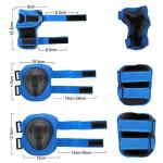 WayEee Kids Bike Helmet Set Skateboard Knee Pads, 7PCS Protective Gear Adjustable for Girls Boys 3-10 Age Elbow Pads Wrist Guards for Outdoor Sports Cycling Bike Roller Skating Scooter, Youth, Blue