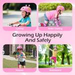 Odoland Kids Bike Helmet for Boys & Girls, Toddler Bicycle Helmet Adjustable Fits 48-54cm, Safety Multi-Sport Helmet Design for Children, Playful Pink Dino