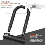 Sportneer Bike Lock: Heavy Duty Anti Theft Bike U Lock with 5ft Security Steel Cable - 17mm Shackle Bicycle U-Locks with 2 Keys & Mounting Bracket for Road Mountain Bike, Size 7.76''x5.02'', 1.64lb