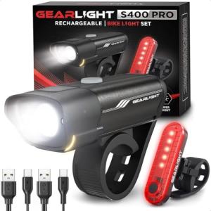 Bike Lights for Night Riding, USB Rechargeable Bike Lights Front and Back, LED Bicycle Headlight and Tail Light Set, Waterproof Bikelights Rechargeable for Mountain Bikes, Kids Bike Light, MTB Light