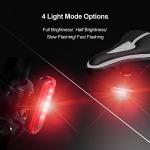 Ascher USB Rechargeable LED Bike Tail Lights 2 Pack, Bright Bicycle Cycling Rear Light, 4 Light Mode Options Safety Bike Light for Adults Men Women Road Mountain(2 USB Cables Included)
