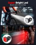Akale Bike Lights Set, Rechargeable Bicycle Lights Front and Rear, 4 Light Mode Options, Bike Headlight, IPX4 Waterproof, Easy to Install for Men Women Road （ 2 Pack ）