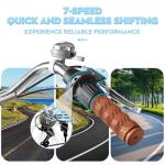 kaiwrxin 26 Inch Folding Beach Cruiser Bike for Women, 7-Speed Ladies Bike with Basket & Rack, Perfect for City Commuting's Bicycle, Ideal for Women and Adults (Blue, 26")