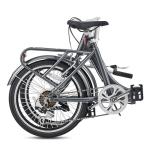 VIRIBUS Folding Bike, 20 inch Lightweight Foldable Bike for Adults 7 Speed with Aluminum Frame, Basket & Rear Rack, Step Through Collapsible Bike for Women Men Seniors City Commuter, Grey