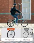 VIRIBUS Folding Bike for Adults, 20 inch Foldable Bike 7 Speed, Lightweight Compact Bicycle, Portable Collapsible Bikes for Adult Men Women City Commuters, 90% Pre-Assembled, Fold Up Bikes Mint