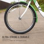 VIRIBUS Adult Tricycle, Single Speed Tricycle for Adults with Front & Rear Detachable Wheeled Baskets, 3 Wheel Bikes for Adults Women Men Seniors 1 Speed, 400 lb. Capacity Three Wheeler, 26 inch Sage