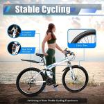 DHBREK Adult Folding Bikes 26'' Mountain Bikes 21 Speeds Mountain Bicycles Mountain Bike for Adults with Dual Disc Brake/High-Carbon Steel Folding Bicycle for Women Men Adults