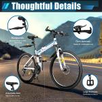 DHBREK Adult Folding Bikes 26'' Mountain Bikes 21 Speeds Mountain Bicycles Mountain Bike for Adults with Dual Disc Brake/High-Carbon Steel Folding Bicycle for Women Men Adults