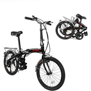 Xspec 20" 7 Speed Folding Compact City Commuter Bike, Black (NOT an Electric Bike)