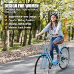 CamPingSurvivals Foldable Cruiser Bike 7-Speed Cruiser Bike 26Inch Women Bicycle with Ergonomic Upright Frame, Effortless 7-Speed Shifting and Lightweight Design for Adult Men and Women (Blue)