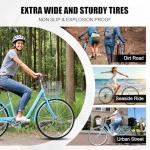 CamPingSurvivals Foldable Cruiser Bike 7-Speed Cruiser Bike 26Inch Women Bicycle with Ergonomic Upright Frame, Effortless 7-Speed Shifting and Lightweight Design for Adult Men and Women (Blue)