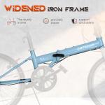 Max4out 20 inch Folding Bike,7 Speed Lightweight City Commuter,Foldable Bike for Adults with Aluminum Frame Step Through Collapsible Bike for Women Men Seniors(Black/White/Blue/Pink)