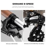 ROCKBROS VDS 20 Inch for Adults, 26lb Lightweight Foldable Bike for Women & Men, Shimano 8-Speed Adult Folding Bicycle with Disc Brakes, Portable Commuter City Bike